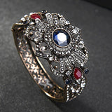 Vintage Charm Cuff Bracelets Red Crystal Ethnic Retro Jewelry