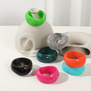 Vintage Charms Cuff Bracelet for Women Resin Acrylic Geometric Wide Bangle