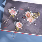 Vintage Chinese Flower Hair Accessory for Women Hanfu Pink Hairpin