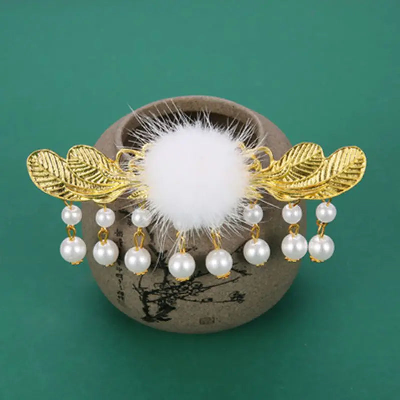Vintage Chinese Hair Accessories Pompon Hanfu Hairpin
