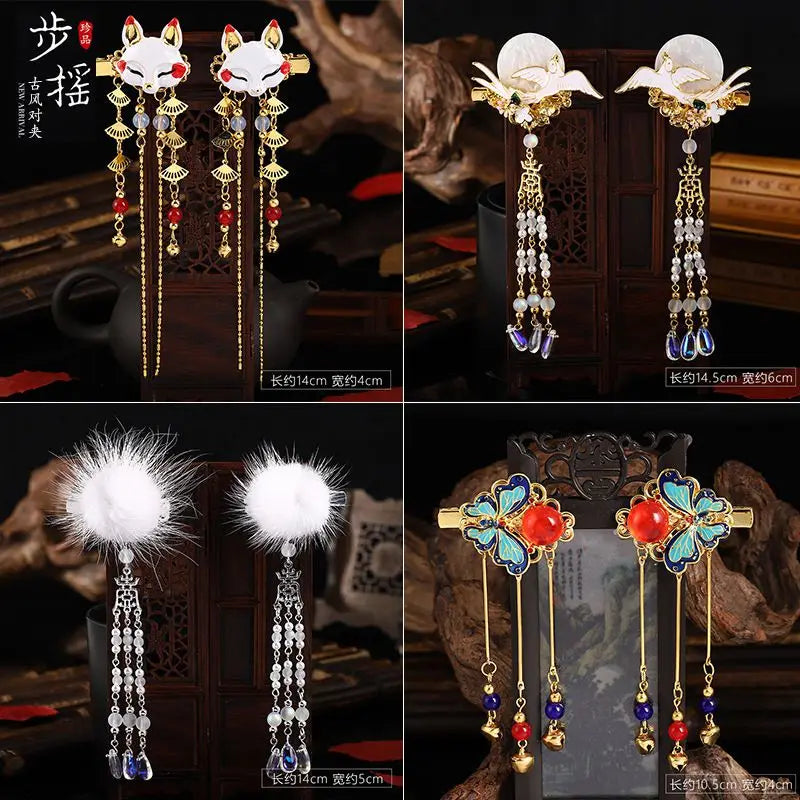 Vintage Chinese Hair Clips Flower Hairpin Head Jewelry