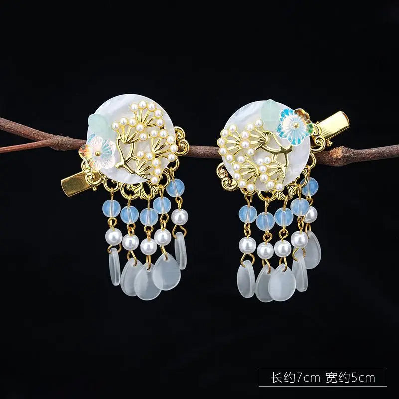 Vintage Chinese Hair Clips Flower Hairpin Head Jewelry