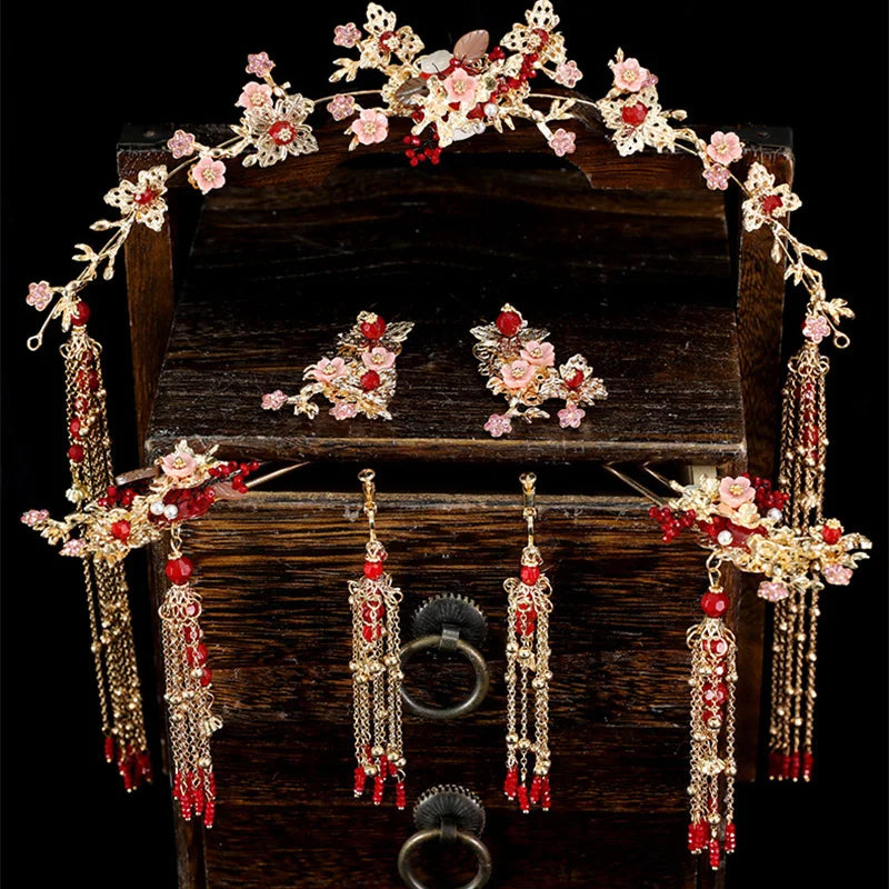 Vintage Chinese Style Bride Wedding Crown Tiara Xiuhe Hair Accessories
