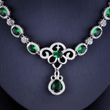 Vintage Lab Emerald Chocker Necklace 925 Sterling Silver Wedding Pendant