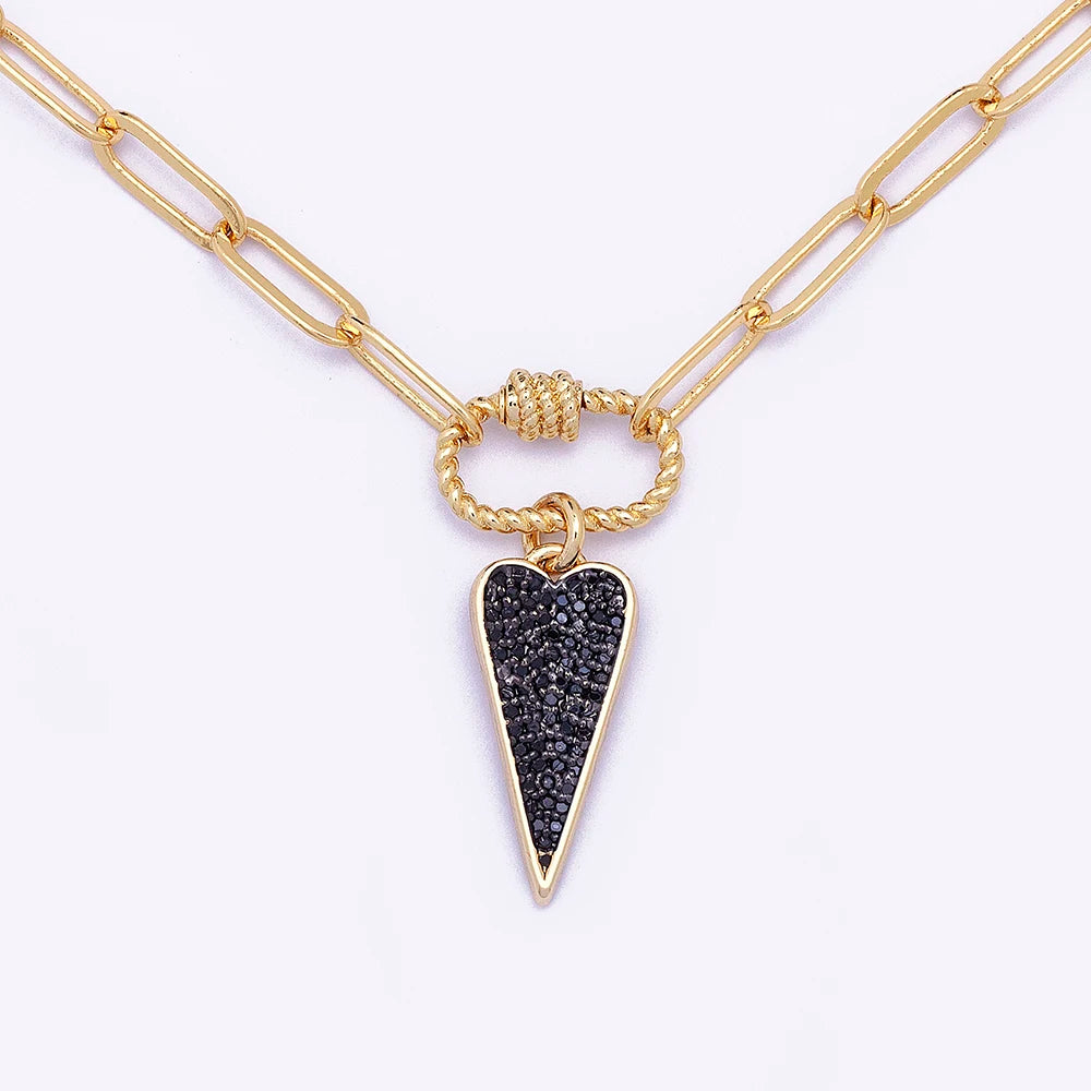 Vintage Heart Pendant Choker Chain Necklace Goth Punk Grunge Jewelry