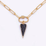 Vintage Heart Pendant Choker Chain Necklace Goth Punk Grunge Jewelry
