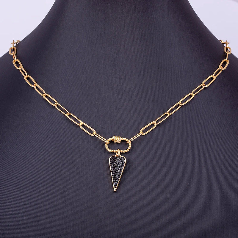 Vintage Heart Pendant Choker Chain Necklace Goth Punk Grunge Jewelry