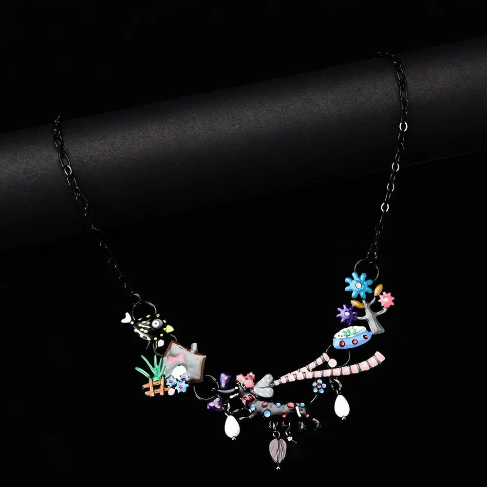 Vintage Choker Necklace Tassel Pendant Chain Necklaces & Pendants