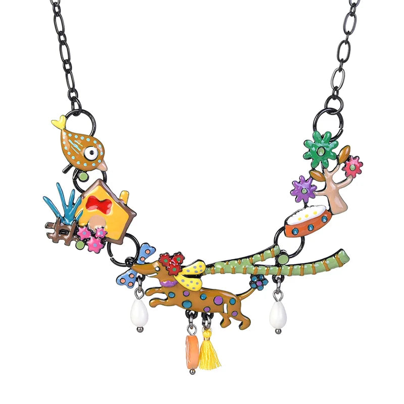 Vintage Choker Necklace Tassel Pendant Chain Necklaces & Pendants