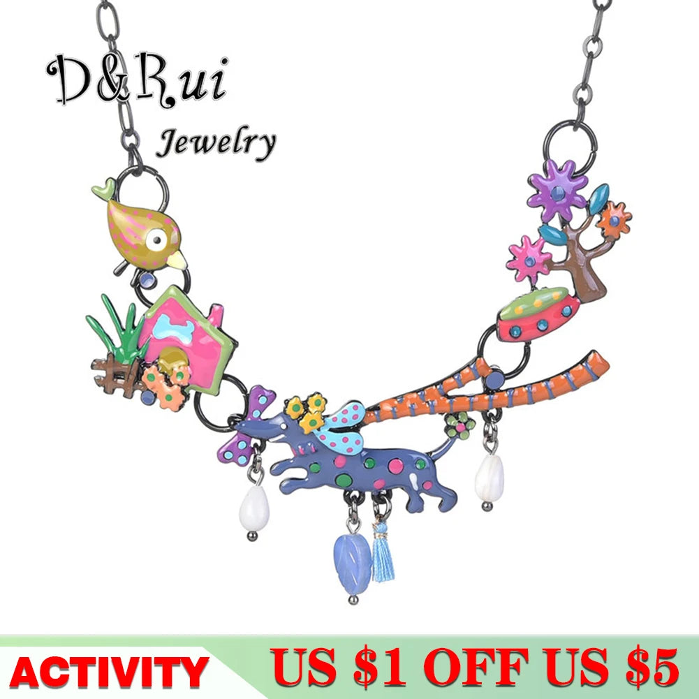 Vintage Choker Necklace Tassel Pendant Chain Necklaces & Pendants
