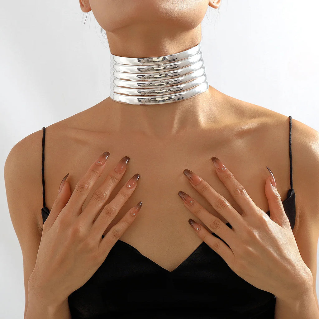 Vintage Chunky Chokers Necklaces Silver Statement Necklaces Jewelry Collar