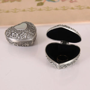Vintage Heart Shape Jewelry Box - Small Trinket Storage Organizer
