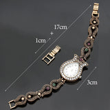 Vintage Flower Women Bracelet Watch Rhinestone Bangle Resin Dresswatch