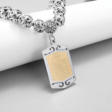Islamic Hollow Beads Chain Stainless Steel Quran Pendant Necklace