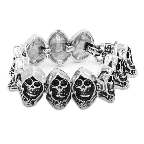 Vintage Skull Stainless Steel Biker Bracelet SJB0298