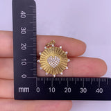 Vintage Coin Peach Heart Necklace Pendant Zircon Fine Jewelry