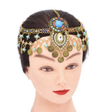 Vintage Coin Headband with Rhinestones Pendant Charms