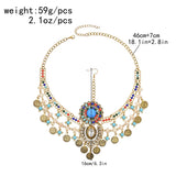 Vintage Coin Headband with Rhinestones Pendant Charms
