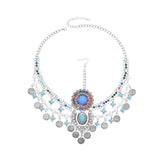 Vintage Coin Headband with Rhinestones Pendant Charms