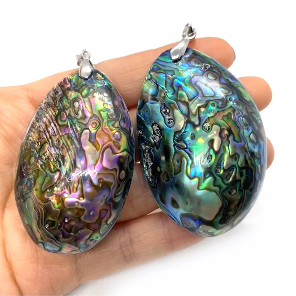 Vintage Abalone Shell Pendants Charms for Jewelry Making