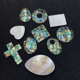 Vintage Abalone Shell Pendants Charms for Jewelry Making