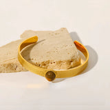 Colorful Stone Inlay Bracelet Stainless Steel 18K Plated