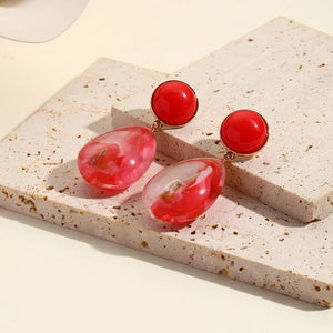 Vintage Colorful Pattern Beads Drop Earrings for Women