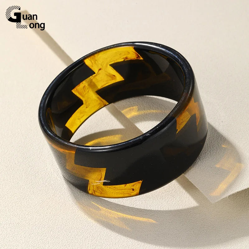Colorful Resin Cuff Bangles Geometric Bangle Bracelets