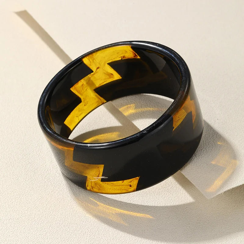 Colorful Resin Cuff Bangles for Women Wide Geometric Bangle Bracelets