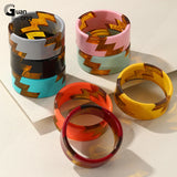 Colorful Resin Cuff Bangles Geometric Bangle Bracelets