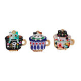 Vintage Cat Cup Charm Pendants 50pcs Alloy Jewelry Necklace DIY 22mm