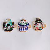 Vintage Cat Cup Charm Pendants 50pcs Alloy Jewelry Necklace DIY 22mm