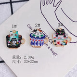 Vintage Cat Cup Charm Pendants 50pcs Alloy Jewelry Necklace DIY 22mm