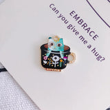 Vintage Cat Cup Charm Pendants 50pcs Alloy Jewelry Necklace DIY 22mm
