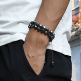 Vintage Hematite Stone Bracelet for Men Gift