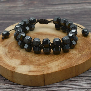 Vintage Hematite Stone Bracelet for Men Gift