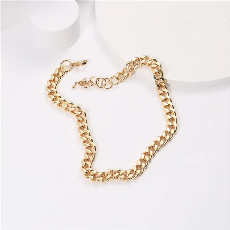 Vintage Couple Bracelets Thick Cuban Chain 18k Necklaces for Men