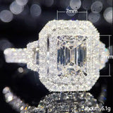 Vintage Lab Diamond Ring 925 Sterling Silver Engagement Wedding Band Rings