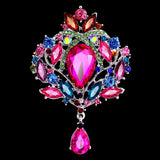 Vintage Crystal Clusters & Teardrop Charm Girl's Brooch