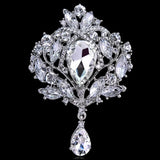 Vintage Crystal Clusters & Teardrop Charm Girl's Brooch