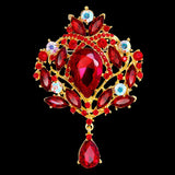 Vintage Crystal Clusters & Teardrop Charm Girl's Brooch