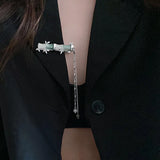 Vintage Bamboo Shape Hair Clips Chain Tassel Hair Pins