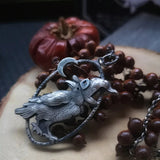 Vintage Dark Magic Crow Necklace for Women Men