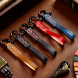Vintage Leather Keychain Real Cowhide Car Long Key Rope Personalized