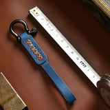 Vintage Leather Keychain Real Cowhide Car Long Key Rope Personalized