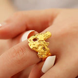 Vintage Irregular Textured Ring Punk Opening Adjustable Party Jewelry