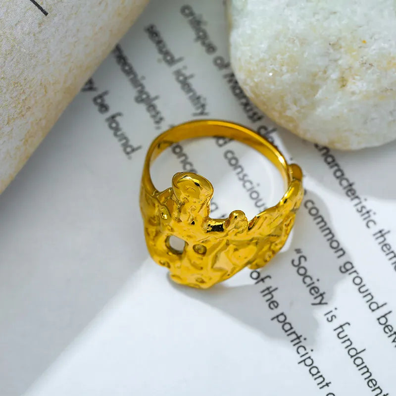 Vintage Irregular Textured Ring Punk Opening Adjustable Party Jewelry