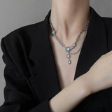 Vintage Moonstone Pendant Necklace Glowing Moon Light Charm Jewelry
