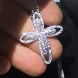Vintage Cross Chocker Necklace AAAAA Zircon Filled for Women