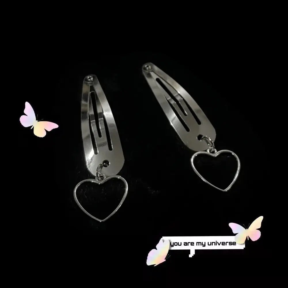 Vintage Cross Love Hairpin Silver Metal Y2K Jewelry